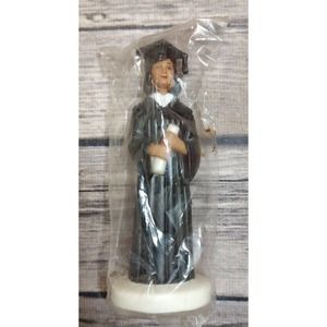 New Vintage Female Graduate Cake Topper Black Color Robe African American #A1